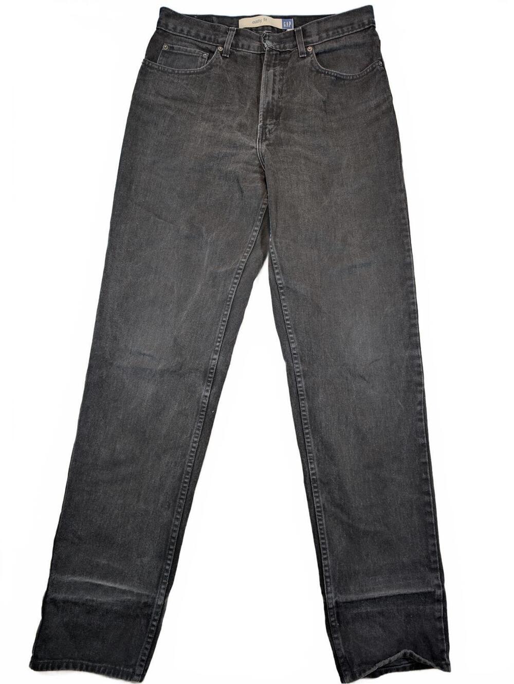 Gap Easy Fit Black Wash Straight Leg Jeans Mens 35x36 34x35